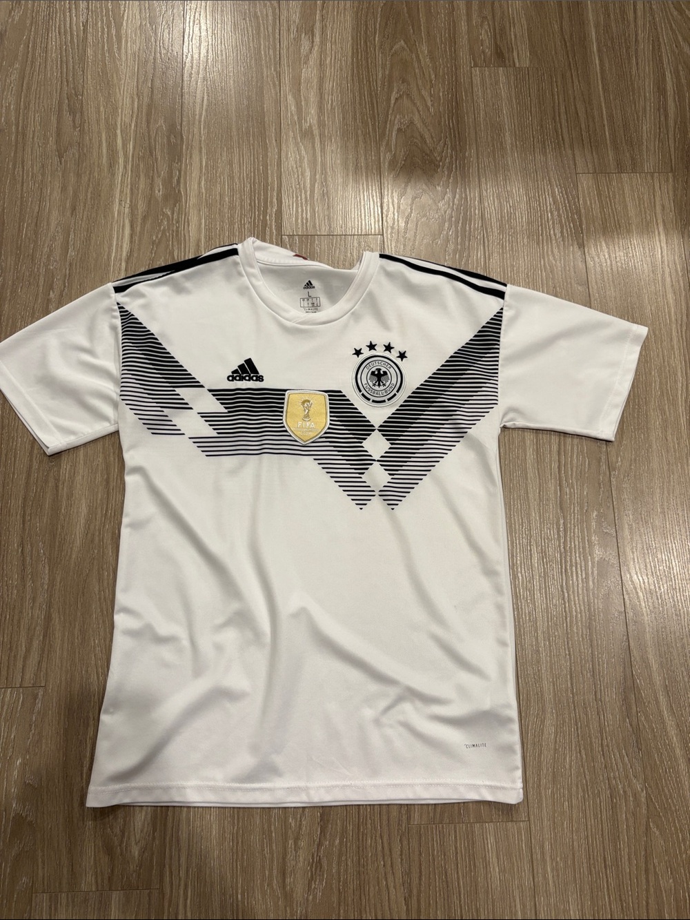 adidas White Men’s Germany Football Jersey with Black Graphic